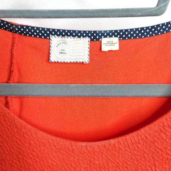 Anthro POSTAGE STAMP Cascata Peplum Top in Coral - Picture 4 of 6